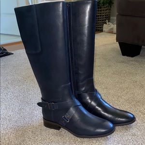 Navy tall boot
